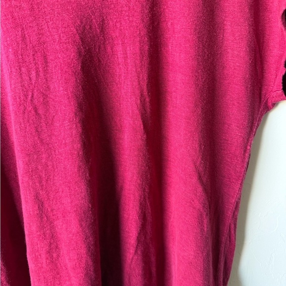 Eileen Fisher Magenta Short Sleeve Top - Picture 2 of 5